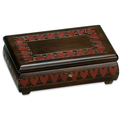 Large Polish Carved Box with Lock, 11.25L