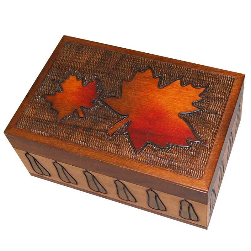 Wooden Keepsake Box - Autumn Theme, 6.25L