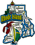 Rhode Island State Map - Large Refrigerator Magnet