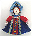 Russian Doll Ornament - Assorted Blue Skirt