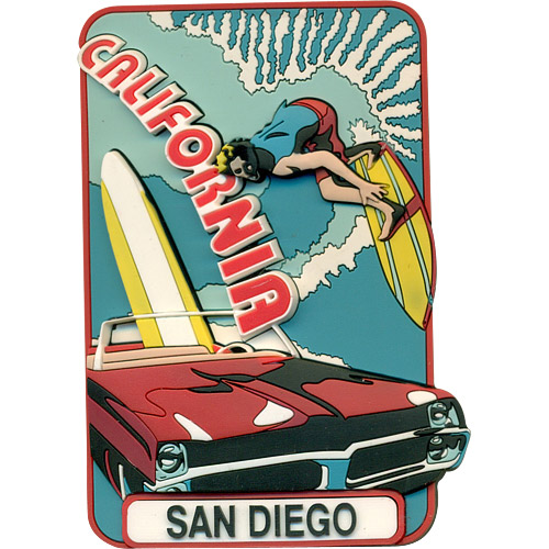 San Diego Souvenir Magnet - Fun Surfing