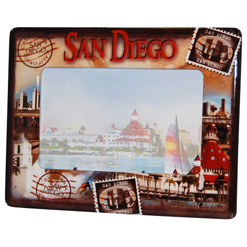 San Diego Souvenir Postal Picture Frame, 7L