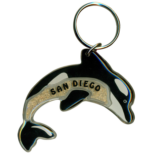 San Diego Dolphin Key Chain with Sand Fill