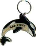 San Diego Dolphin Key Chain with Sand Fill