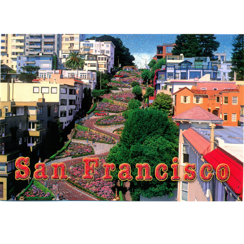 San Francisco Lombard Street Postcard, 4L x 6W