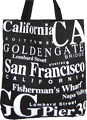 San Francisco Souvenir Canvas Tote Bag - Black, 14.5H