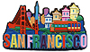 San Francisco Spell Out Letter Magnet