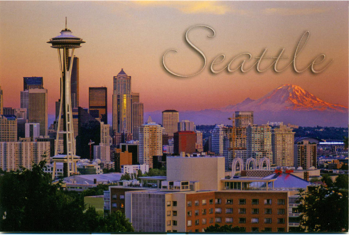 Seattle Postcard, Sunset City View