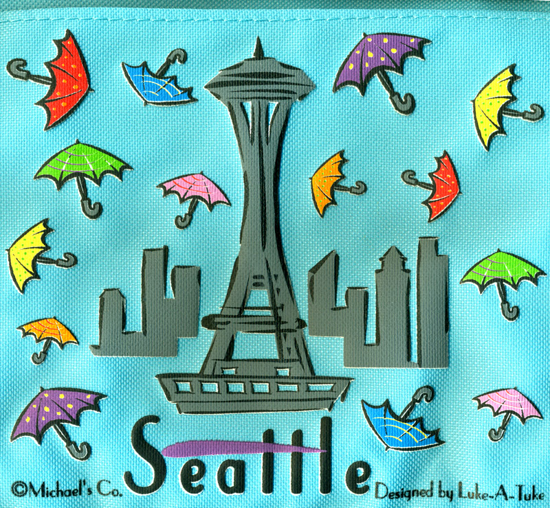 Seattle Theme Canvas Tote, 12x16, photo-1