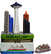 Seattle Skyline Souvenir Trinket Box, 4H
