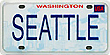 Mini Seattle License Plate Fridge Magnet, Metal