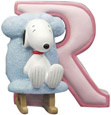 Snoopy Figurine - Letter R, 2.75H