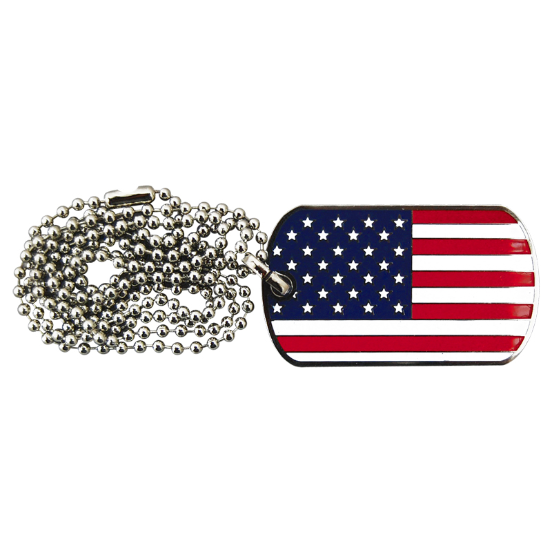 American Flag Dog Tag Necklace, photo-1