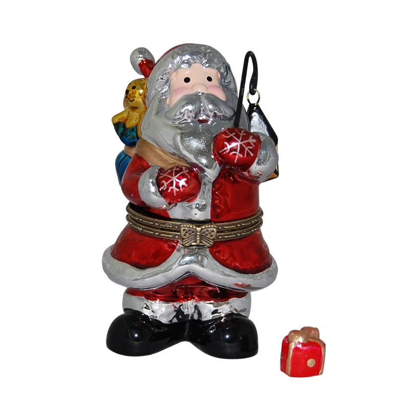 Santa Claus Holding Lantern Trinket Box