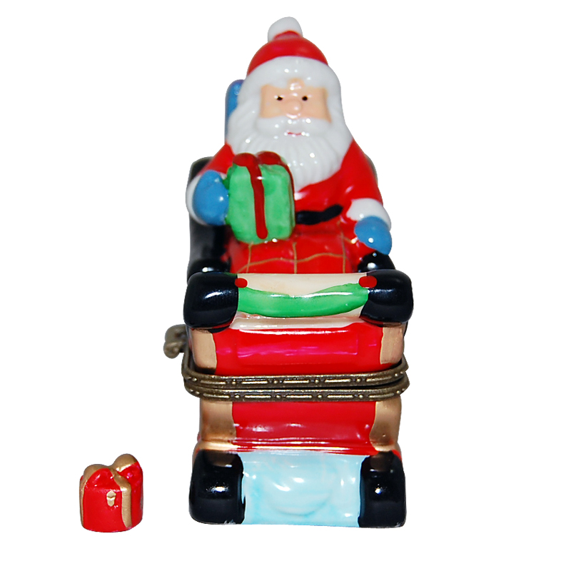 Santa Claus On His Sleigh Trinket Box
