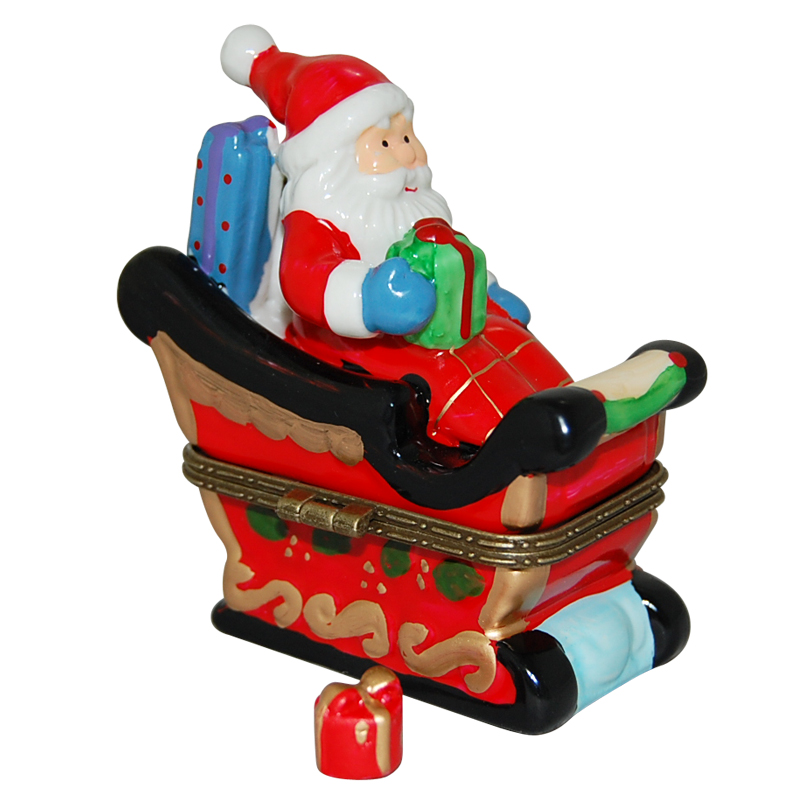 Santa Claus On His Sleigh Trinket Box, photo-1