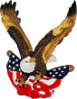 Patriotic Bald Eagle and USA Flag Figurine - 4.25H