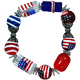 Patriotic USA Genuine Glass Jewelry Bracelet