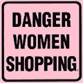 Danger Women Shopping Large Tin Sign, 16x16