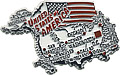 USA Country Map Magnet