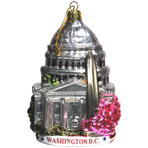 Washington D.C. Cityscape Glass Ornament