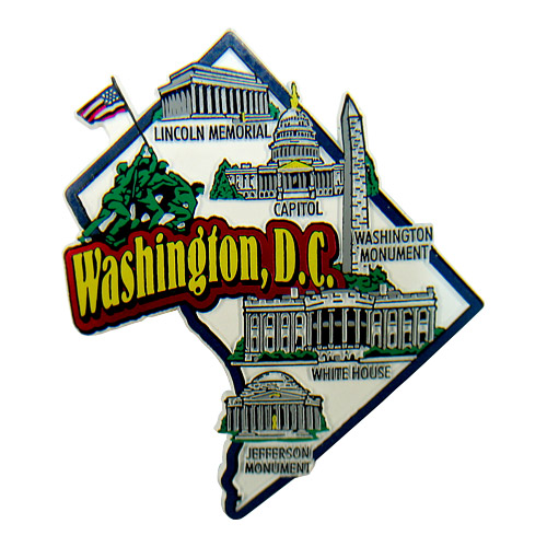 Washington D.C. Map - Refrigerator Magnet