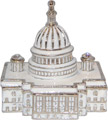 US Capitol Building Enamel Jeweled Trinket Box