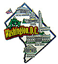 Washington D.C. Map - Refrigerator Magnet