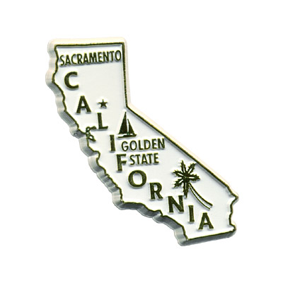 NEW CALIFORNIA  CA    .SOUVENIR   TRAVEL MAGNET     STATE OUTLINE MAP   in Bag 