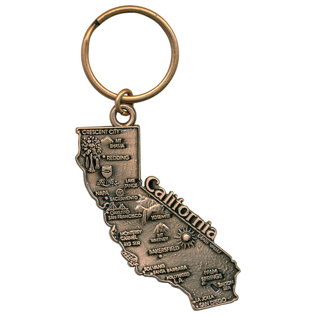 Details about   California State Map Keychain Initial Birthstone Silver Charm Personalized Gift 
