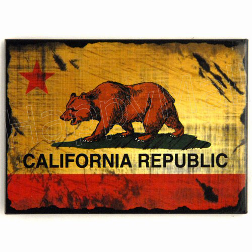 California State Map-Flag Fridge Collectible Souvenir Magnet 