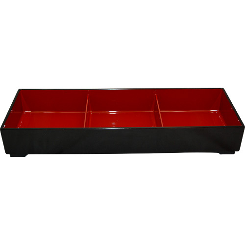 Long stack-able Rectangular Bento Box with 3-Compartment 14x5x2