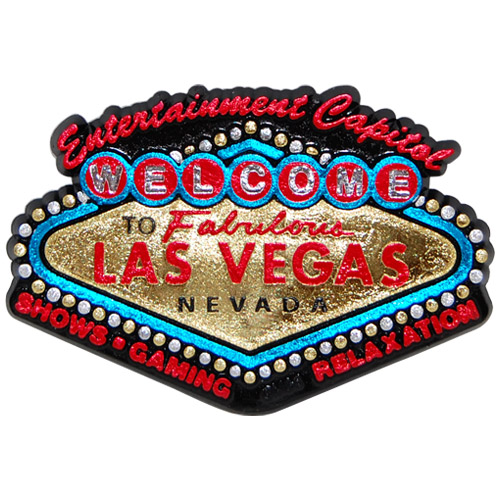 Las Vegas USA Key Ring & Fridge Magnet Set 