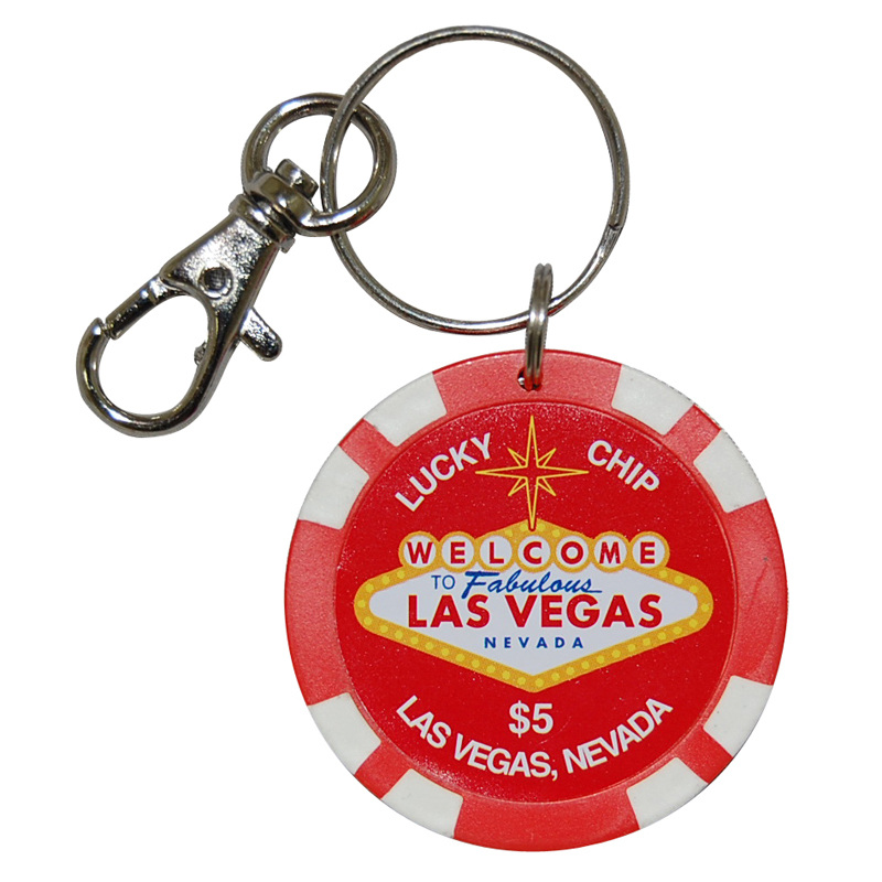 Good Luck Llavero Amuleto de la Suerte Las Vegas Casino Poker Chip EE.UU 