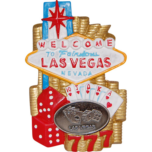 Magnete Frigorifero 3D Las Vegas USA - Souvenir A Forma Di Carte Da Gioco Con Spade, In Resina, 7x7 Cm