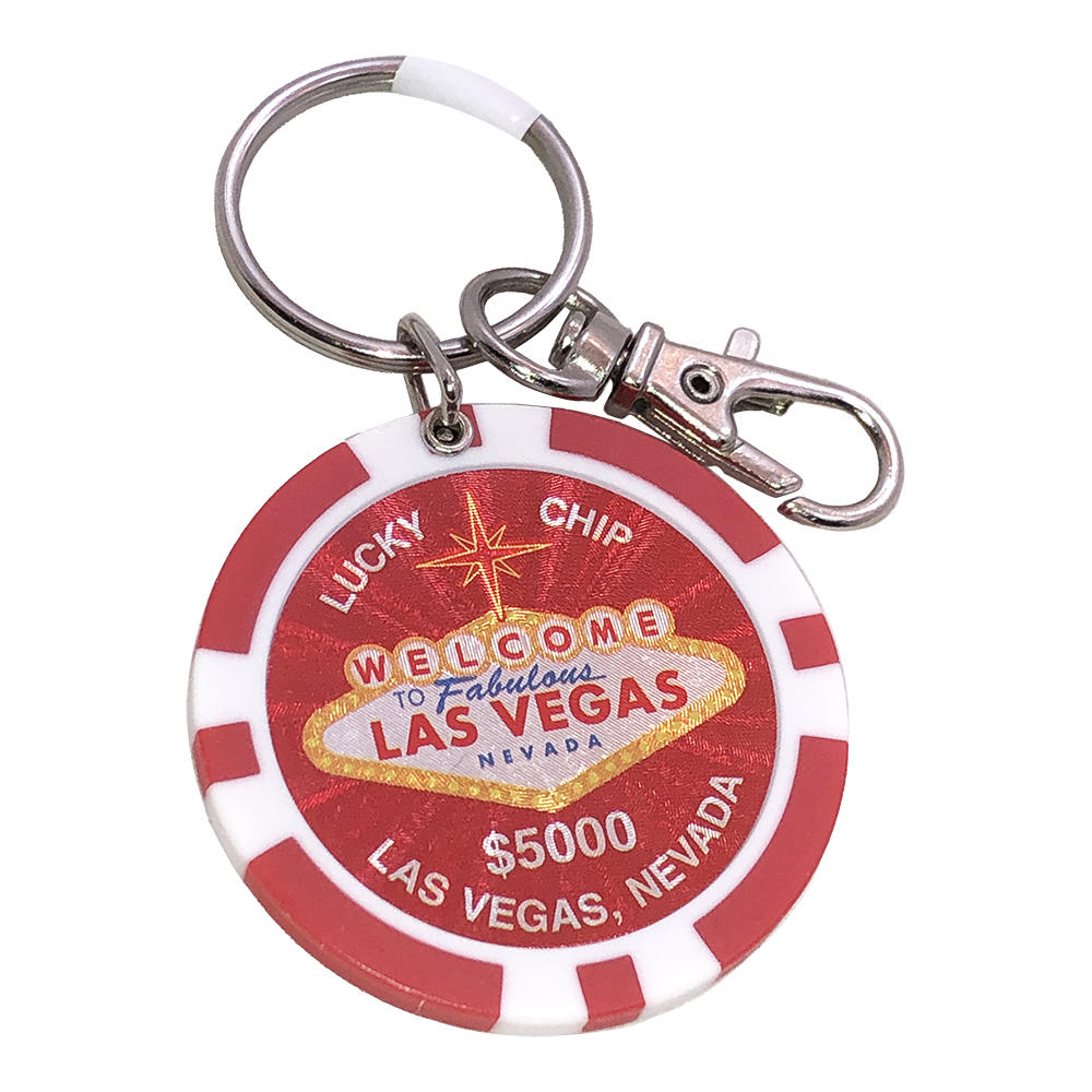 Details about   Las Vegas Lucky poker Chip $5 Red Key Chain 