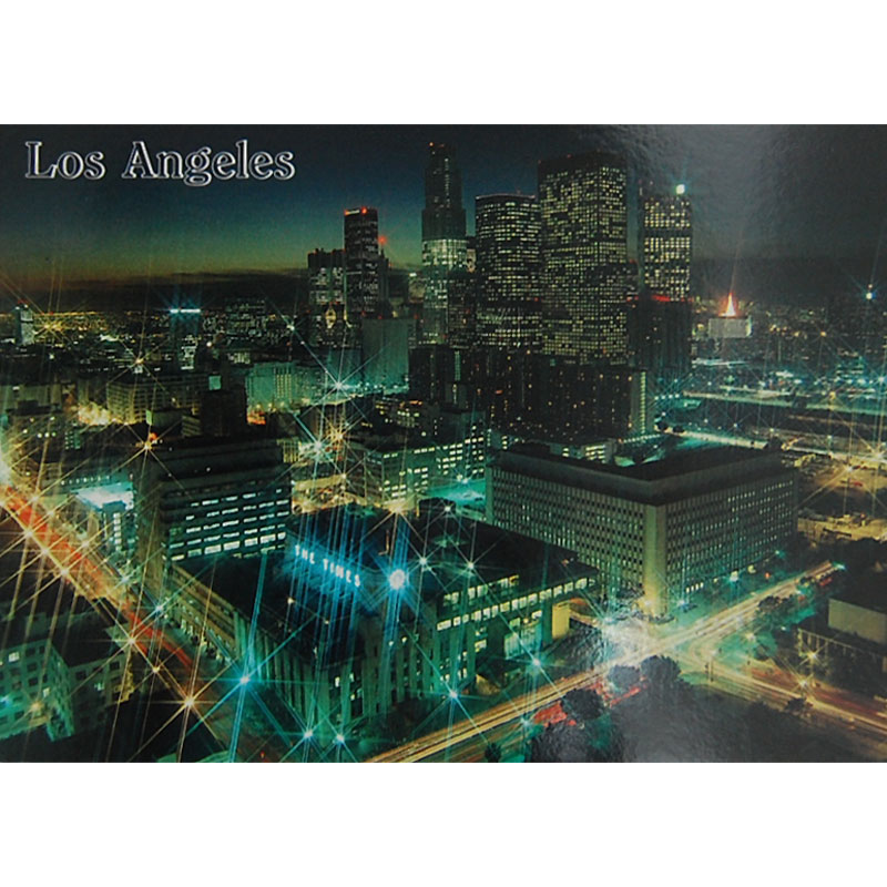 California Downtown at night postcard Los Angeles 
