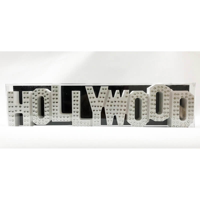 Hollywood Sign Replica with Rhinestones - White Wood, 8L, photo-2