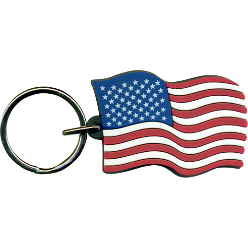 Official American Flag Keychains Set of 4 Metal Key Rings Smooth Finish USA Patriotic Flag Key Chain Souvenir Gifts 